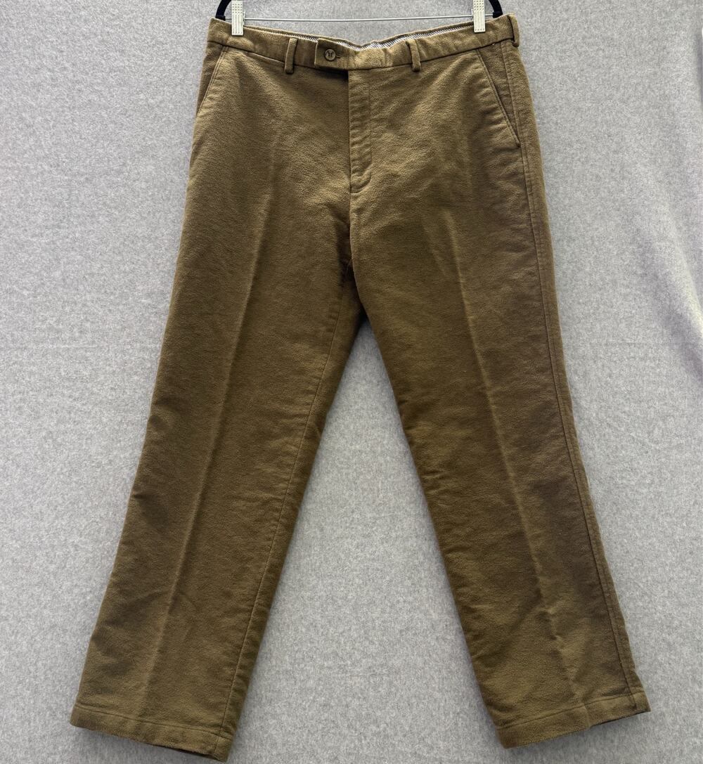 Samuel Windsor Men's Brown Moleskin Chino Pants 38S 29" Inseam Straight Leg